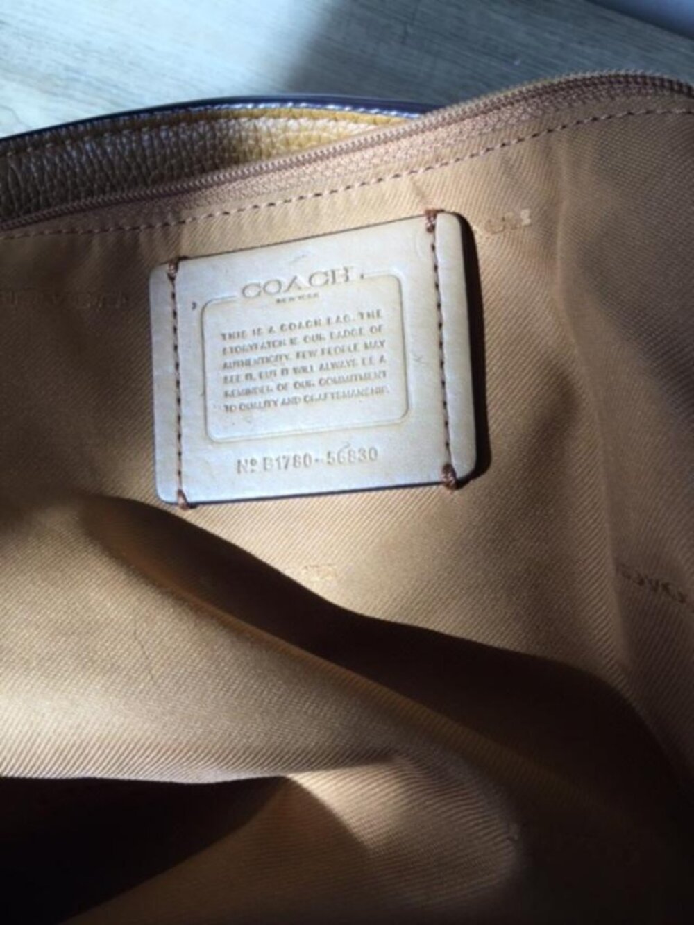 Coach Turnlock Chain Tote Bag in Tan/Light Saddle Polished Pebble Leather #56830 - Picture 13 of 13